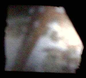 Our pinhole camera viewfinder, zoomed in and rotated